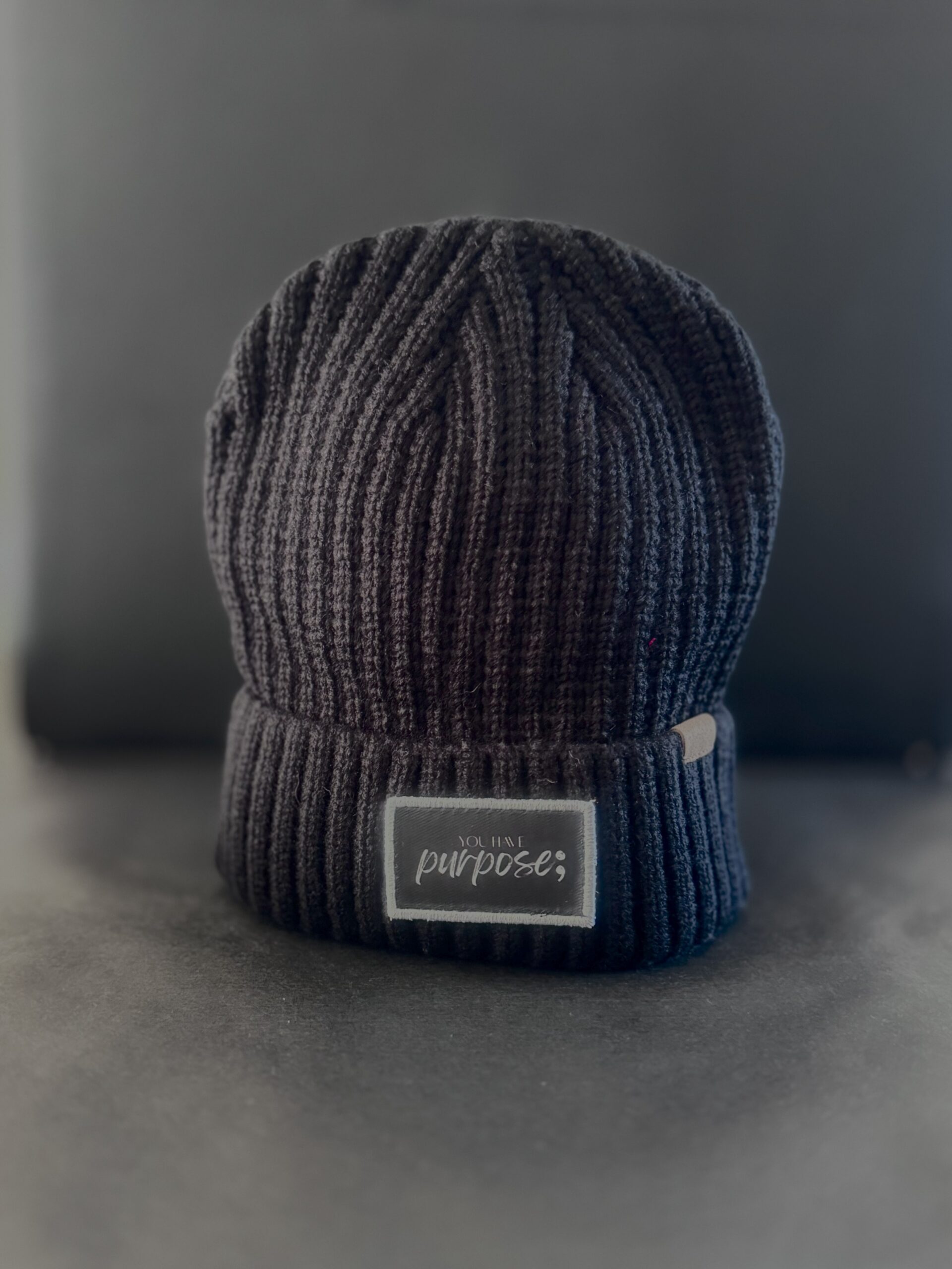 Rib Knit Cuffed Beanie (Rayon, Poly & Nylon Blend) - Image 2