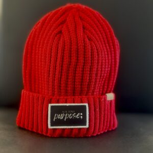 Rib Knit Cuffed Beanie (Rayon, Poly & Nylon Blend)