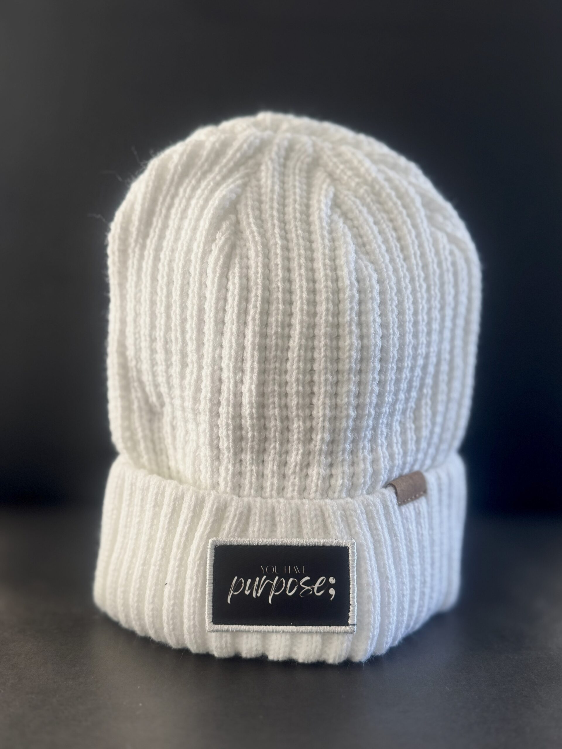 Rib Knit Cuffed Beanie (Rayon, Poly & Nylon Blend) - Image 3